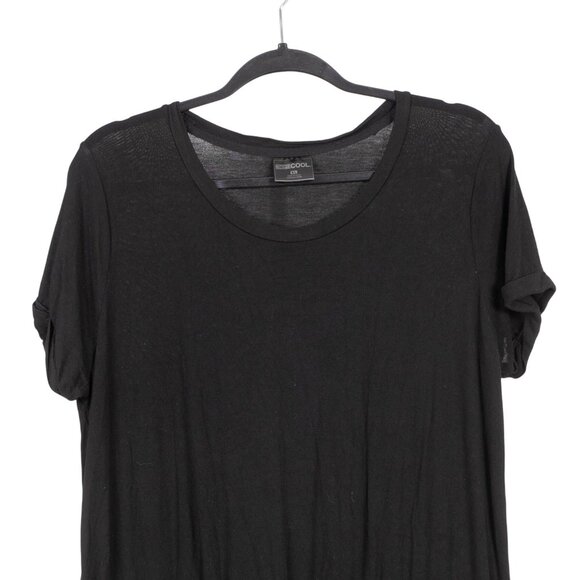 32 Degrees Cool Casual Dress XL Womens Black Short Sleeve Drawstring Stretch - Picture 2 of 6